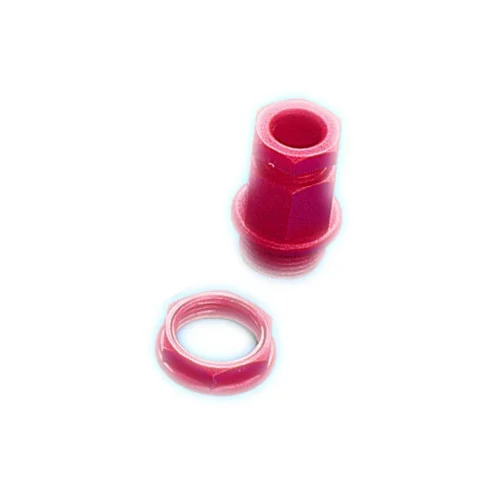 Hexagon Top Stuffing Gland 20mm IP54 Nylon Red for 7-10.5mm Dia Cables C/W Locknut [Pack=10]
