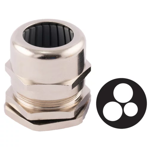 Dome Top Stuffing Tails Gland 32mm² IP68 Metal C/W Locknut for 2 x 16.0mm² Meter Tails+16.0mm² Earth