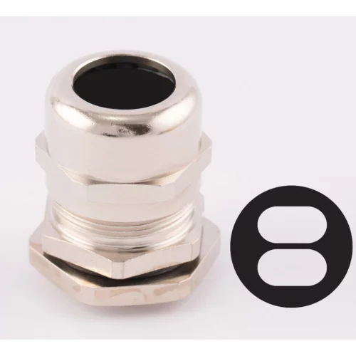 Dome Top Stuffing Gland 25mm IP68 Metal C/W Locknut for 2 x 2.5mm Twin+Earth Cables