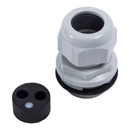 Dome Top Fast Fit Stuffing Tails Gland 40mm² IP68 Nylon Grey for 2 x 25.0mm² Meter Tails+16.0mm² Earth