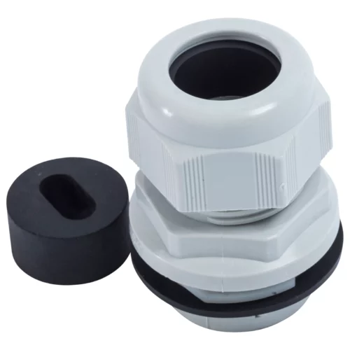 Dome Top Fast Fit Stuffing Gland 40mm IP68 Nylon Grey for 16mm Twin+Earth Cable
