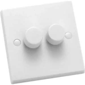 Dimmer Switch 2 Gang Push On/Off Resistive 400W 88X88mm