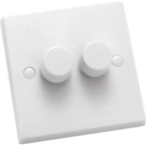 Dimmer Switch 2 Gang Push On/Off Resistive 400W 88X88mm