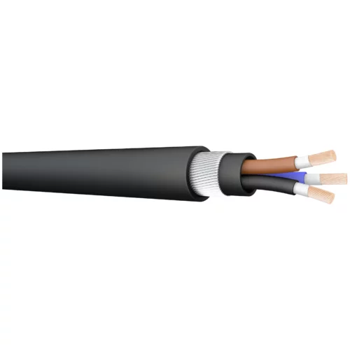 FP4004C 6.0mm² Black Fire Resistant SWA Cable 4-Core 1m