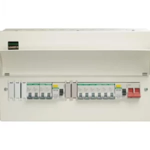 15 Way Dual RCD Consumer Unit 100A Main Switch, 63A 30mA RCDs, Flexible Configuration with 10 MCBs
