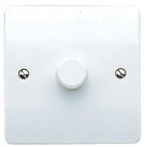 White Logic Plus 1 Gang Trailing Edge LED Dimmer Switch
