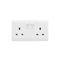 Socket Switched Single Pole 2 Gang 13A White - Image 2
