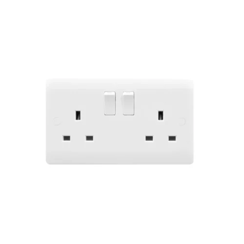 Socket Switched Single Pole 2 Gang 13A White - Image 2