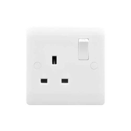 Socket Switched Double Pole 1 Gang 13A White