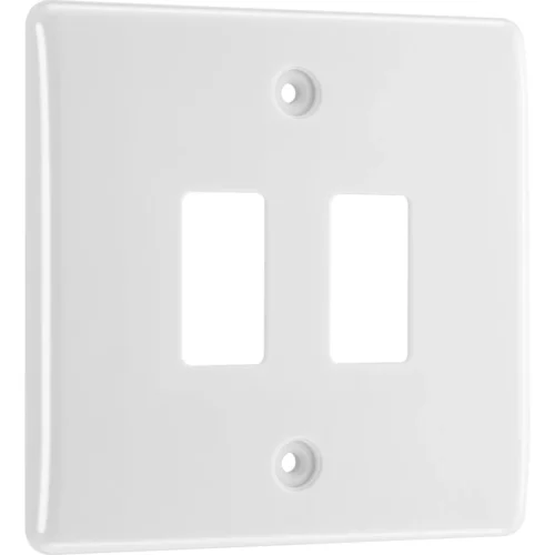 White Moulded 1 Module Front Plate