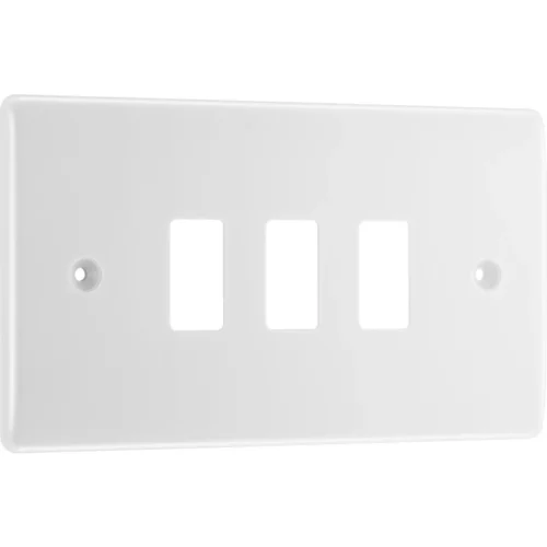 Nexus Grid 3 Module White Moulded Front Plate