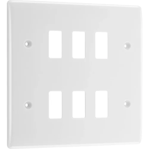 Nexus Grid 6 Module White Moulded Front Plate