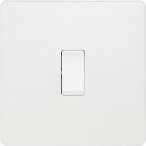 Pearlescent White Evolve 1 Gang 20A 16AX 2 Way Light Switch White Insert