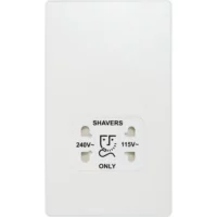 Pearlescent White Evolve 115-240V Dual Voltage Shaver Socket White Insert - Image 2