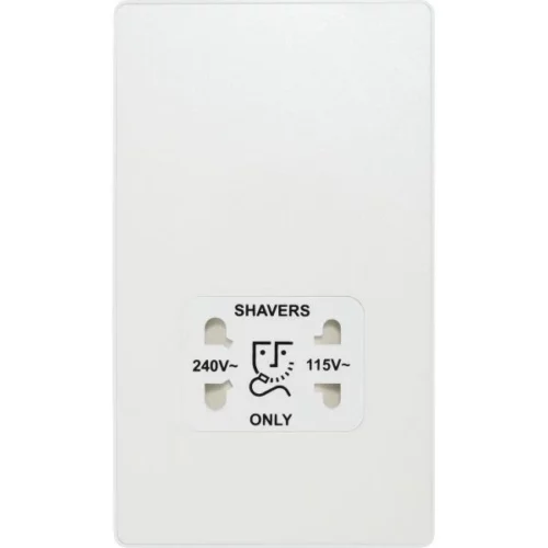 Pearlescent White Evolve 115-240V Dual Voltage Shaver Socket White Insert - Image 2