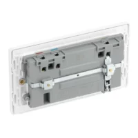 Pearlescent White Evolve 2 Gang 13A 1x USB-QC A 27W 1x USB-PD C 30W Switched Socket White Insert - Image 3