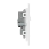 Pearlescent White Evolve 2 Gang 13A Switched Socket Outlet White Insert - Image 3