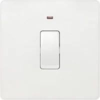 Pearlescent White Evolve 20A 2 Pole LED Switch White Insert - Image 2