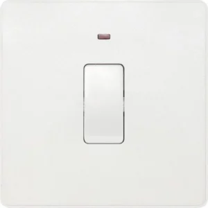 Pearlescent White Evolve 20A 2 Pole LED Switch White Insert