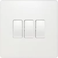 Pearlescent White Evolve 3 Gang 20A 16AX 2 Way Light Switch White Insert - Image 2