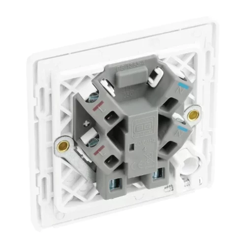Pearlescent White Evolve 13A Flex Outlet Neon Unswitched Fused Spur Unit White Insert - Image 3