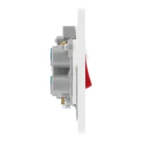 Pearlescent White Evolve 45A 2 Pole Cooker Control Unit 13A Switched Socket White Insert - Image 3