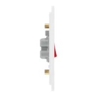 Pearlescent White Evolve 45A 2 Pole Large Plate LED Switch White Insert - Image 2