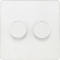 Pearlescent White Evolve 2 Gang 200W Intelligent Trailing Edge Dimmer Switch White Insert - Image 2