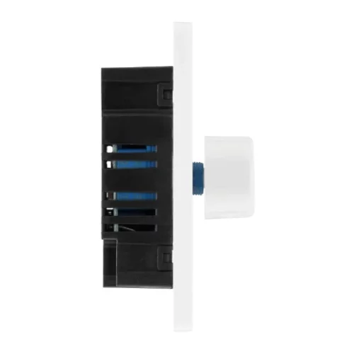 Pearlescent White Evolve 2 Gang 200W Intelligent Trailing Edge Dimmer Switch White Insert - Image 3
