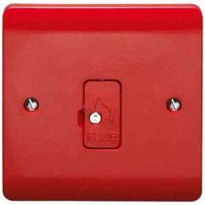 13A Unswitched Fused Connection Unit All Red With Tamperproof Screw