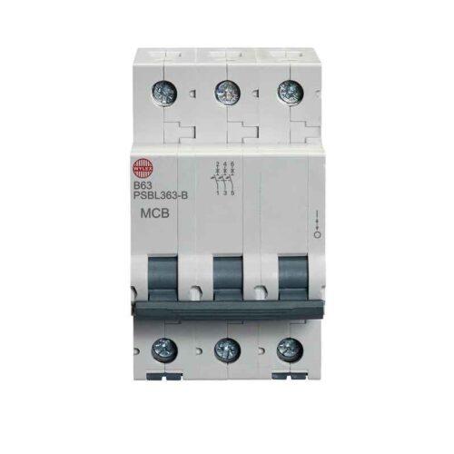 63A Three pole MCB B curve 10kA