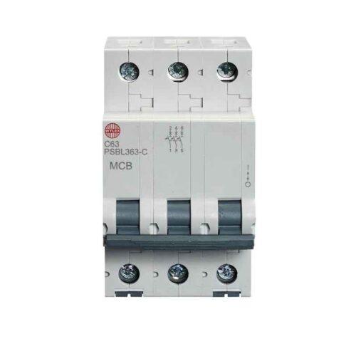 63A Three pole MCB C curve 10kA