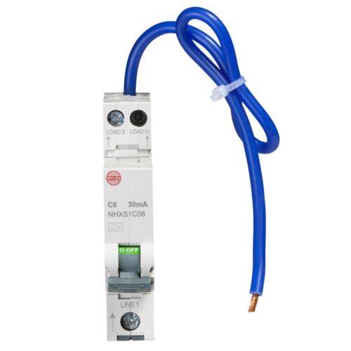 6A 30mA SPswN C Curve 6kA Type A Miniature RCBO