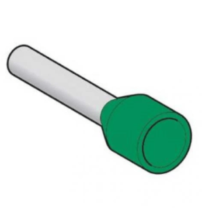 Cable end insulated, 6mm2, medium size, green, 1 bag, NF