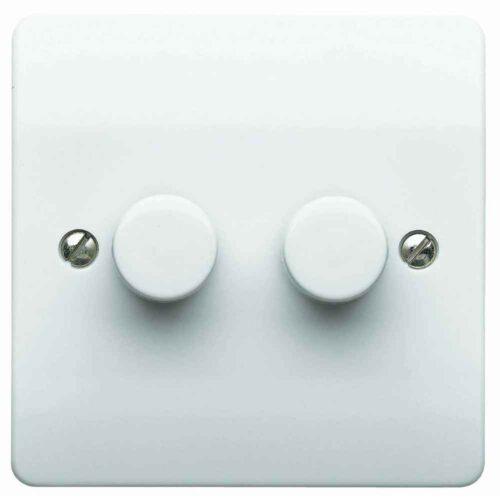 Dimmer Switch 2 Gang 2Way LED 4-70W White Double Intelligent