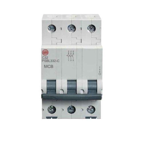 32A Three pole MCB C curve 10kA