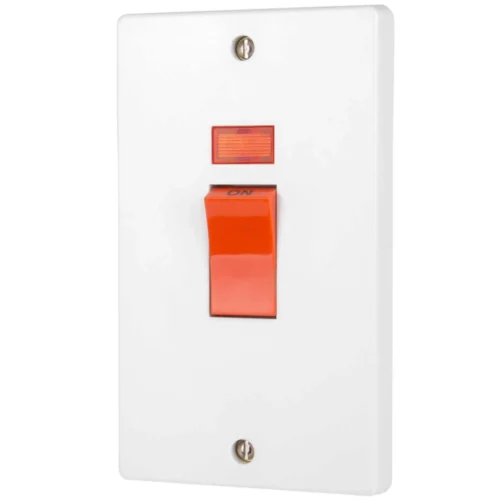 50A 2 Gang Double Pole Switch With Neon