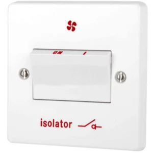 6A Triple Pole Isolator Switch Printed 'Isolator And Fan Symbol'