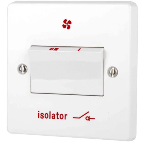 6A Triple Pole Isolator Switch Printed 'Isolator And Fan Symbol'