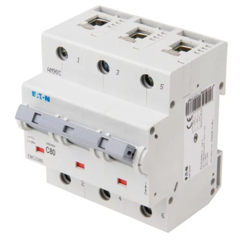 MCB Triple Pole Type C 80A 20Ka