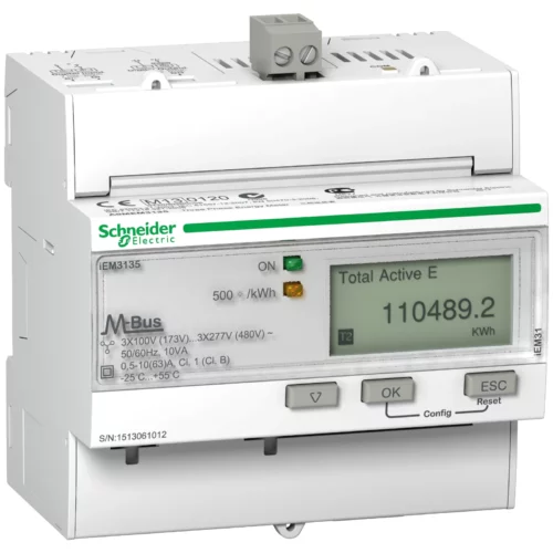 Meter Kw/Hour 3 Phase 63A 93 x 103 x 84mm M-Bus Port Advanced