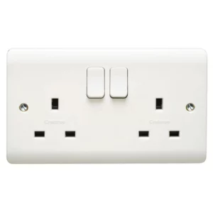 13A 2 Gang Double Pole Switched Socket Dual Earth