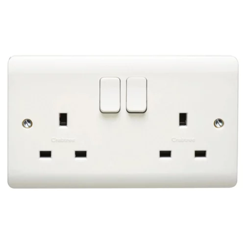 13A 2 Gang Double Pole Switched Socket Dual Earth