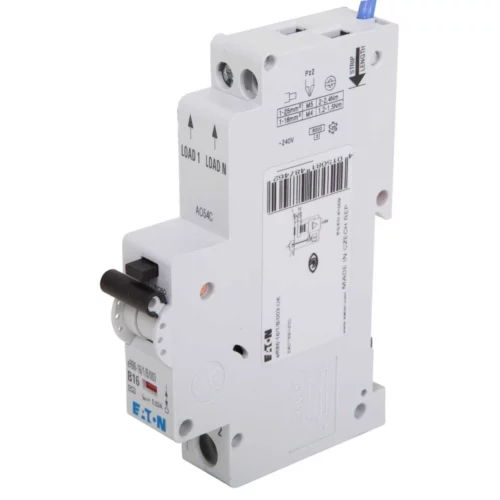 Electronic RCD/MCB combination 10 A 30 mA MCB trip characteristic: B 1p RCD trip characteristic: AC